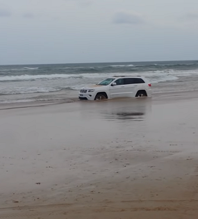 driving on wet sand