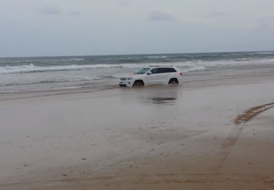 driving on wet sand
